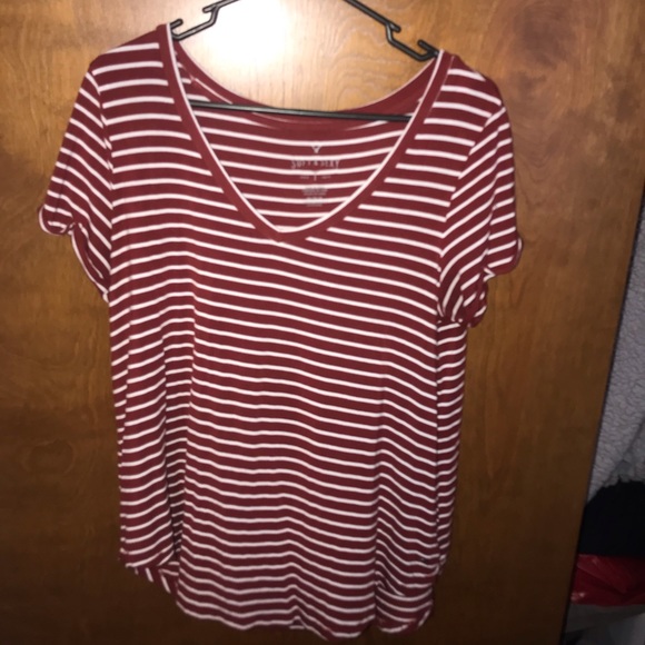 Maroon and white striped tee - Picture 3 of 3
